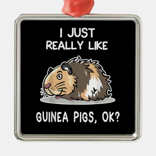 I Just Really Like Guinea Pigs Ok Guinea Pig Love Metal Ornament