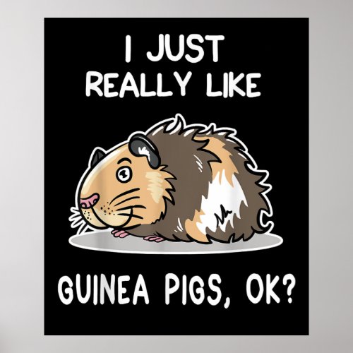 I Just Really Like Guinea Pigs Ok Guinea Pig Love Poster