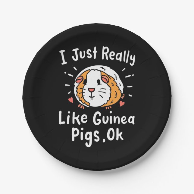 I Just Really Like Guinea Pigs Paper Plates (Front)