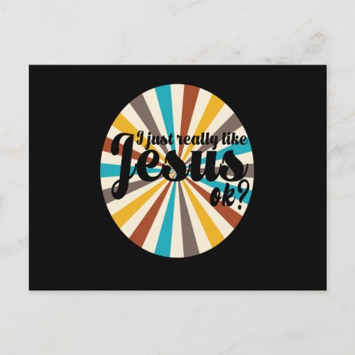 I Just Really Like Jesus Ok Vintage Invitation Postcard