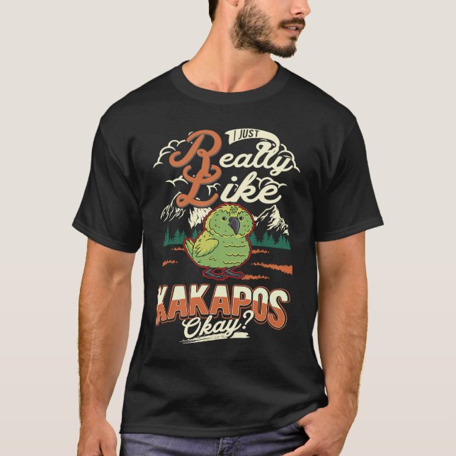 I just really like Kakapos Night Parrot Kakapo T-Shirt (Front)