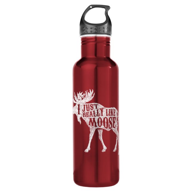 I Just Really Like Moose OK Stainless Steel Water Bottle (Front)