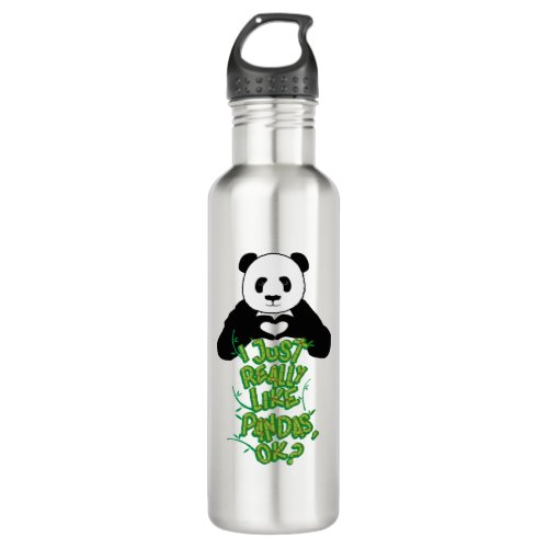 I Just Really Like Pandas _ Cute Panda Shirt Stainless Steel Water Bottle