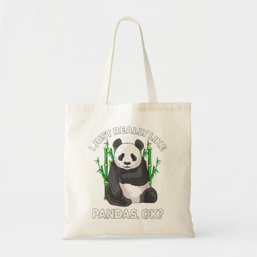 I Just Really Like Pandas Ok Cute Panda Kids Men W Tote Bag