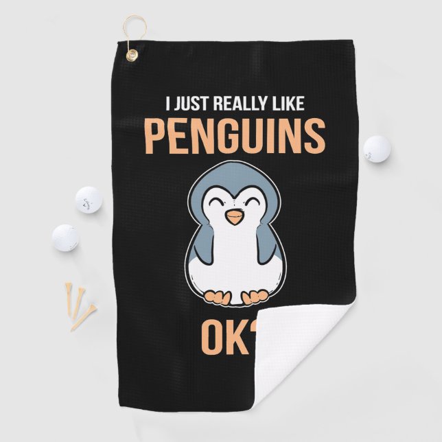 I Just Really Like Penguin Golf Towel | Zazzle