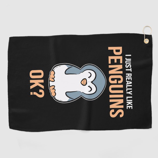 I Just Really Like Penguin Golf Towel | Zazzle