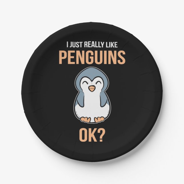 I Just Really Like Penguin Paper Plates (Front)