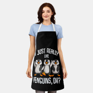I Just Really Like Penguins Kids Girl Boys Women P Apron