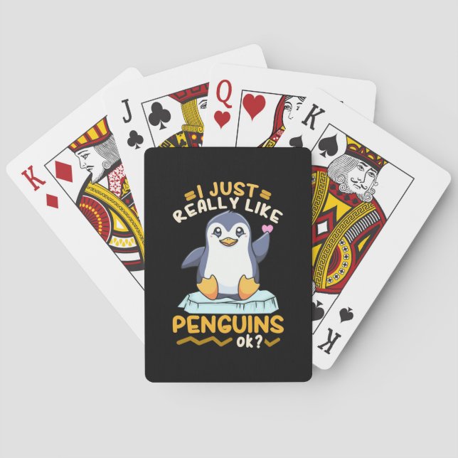 I Just Really Like Penguins Poker Cards (Back)