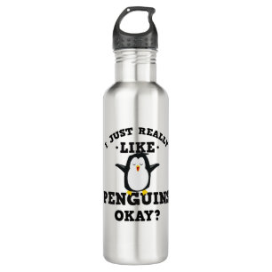 I Just Really Like Penguins Quote Stainless Steel Water Bottle