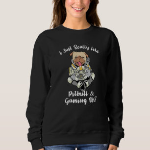 I Just Really Like Pitbull & Gaming, OK Funny Pitb Sweatshirt