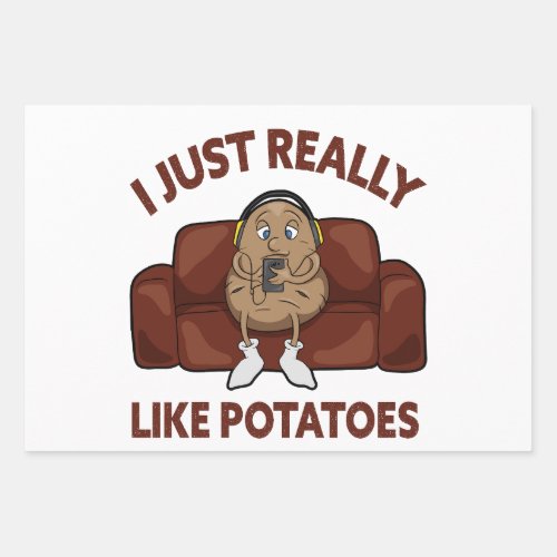 I Just Really Like Potatoes _ Cute Potato  Wrapping Paper Sheets