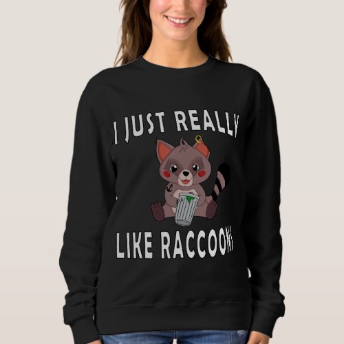 I Just Really Like Raccoons Eats Trash Raccoons Co Sweatshirt