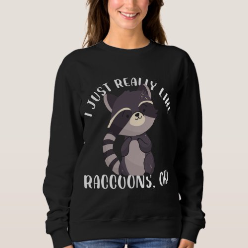 I Just Really Like Raccoons Ok Funny Raccoon Lover Sweatshirt