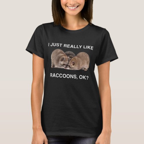 I Just Really Like Raccoons OK Three Raccoon Panda T_Shirt