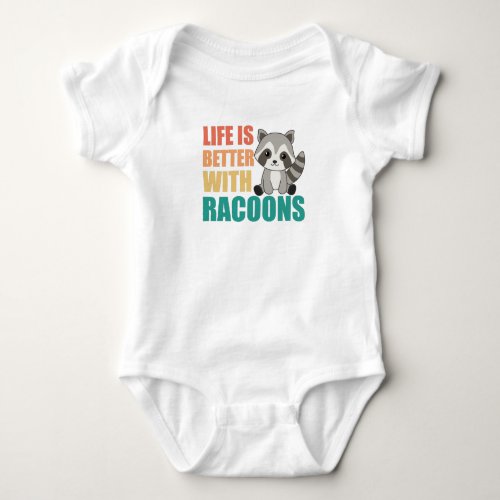 I Just Really Like Racoons Cute Raccoon Baby Bodysuit