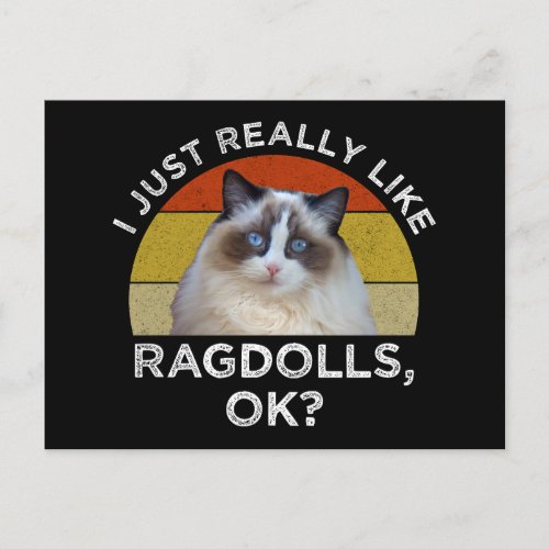 I Just Really Like Ragdolls OK Postcard