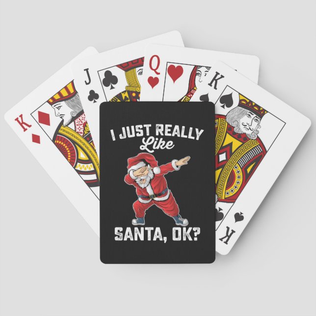 I Just Really Like Santa OK Family Christmas Poker Cards (Back)