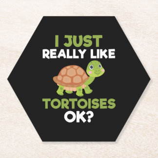 I Just Really Like Tortoises Ok Reptile Turtle Lov Paper Coaster