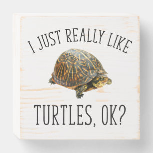 I Just Really Like Turtles, OK? Wooden Box Sign