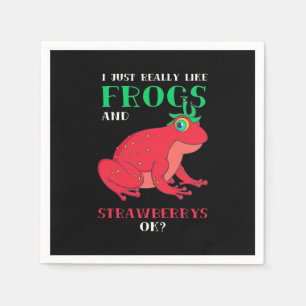 I Just Really Likes Frogs And Strawberry Napkins