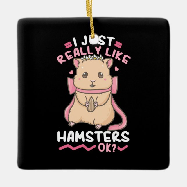 I Just Really Likes Hamsters Ok Ceramic Ornament (Front)
