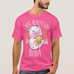 I Just Really Love Boba Japanese Kawaii Anime Cow T-Shirt