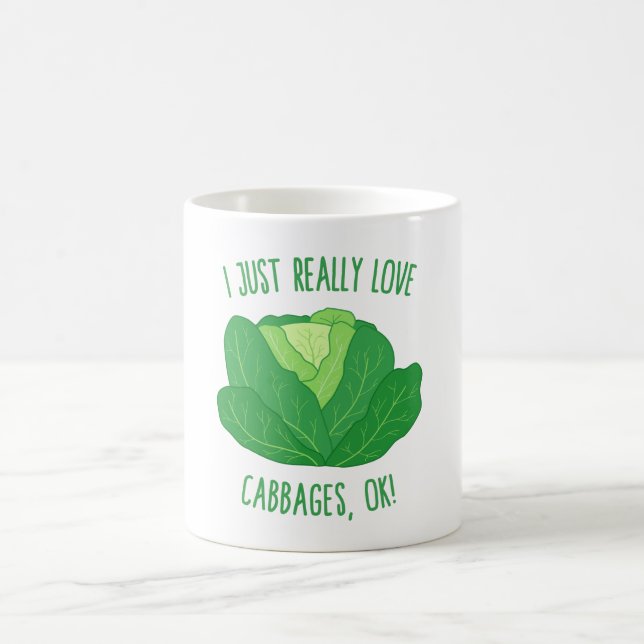 I Just Really Love Cabbages, OK! T-Shirt Coffee Mug (Center)