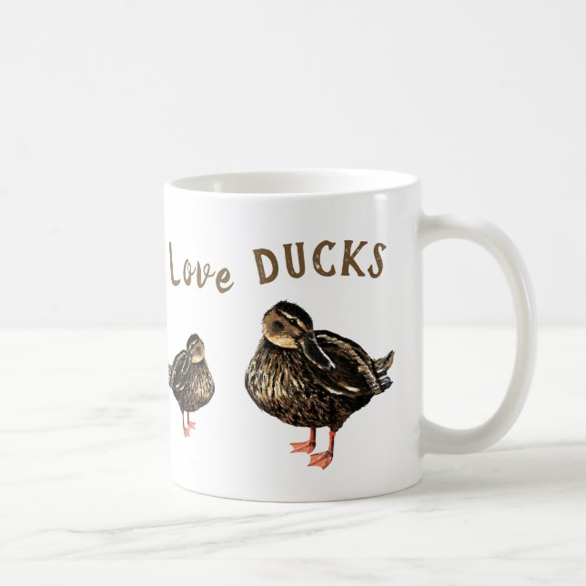 I Just Really Love Ducks Drinkware -  Coffee Mug (Right)