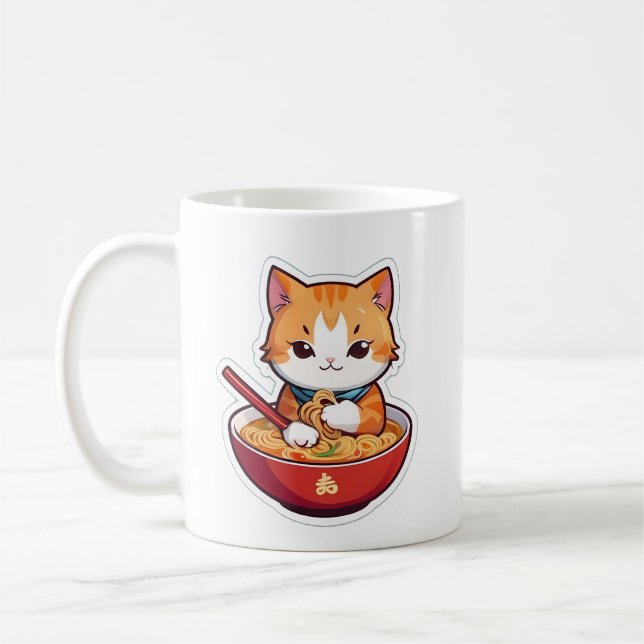 I Just Really Love Ramen Cat Coffee Mug (Left)