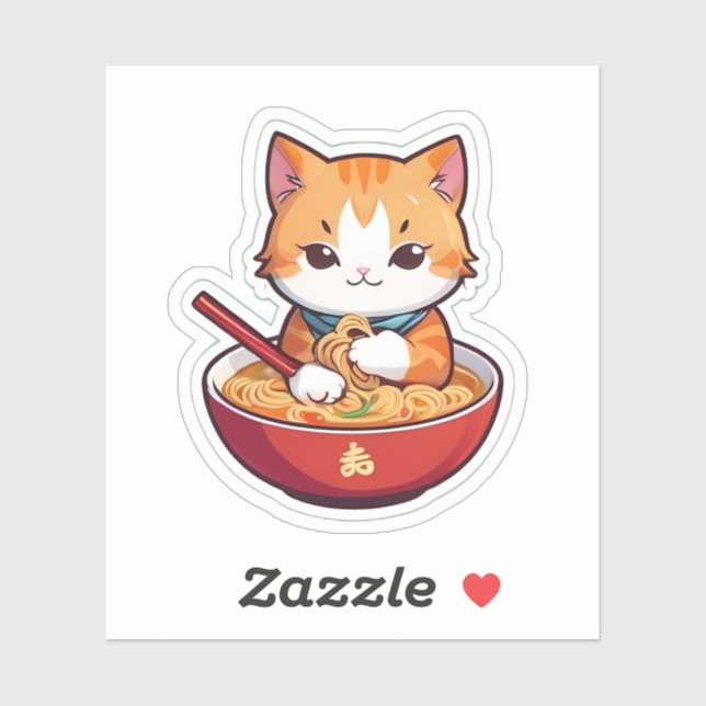 I Just Really Love Ramen Cat Sticker (Sheet)