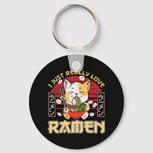 I Just Really Love Ramen Kawaii Anime Cat Ramen Gi Keychain