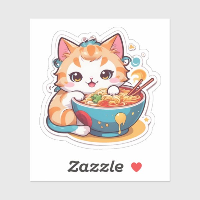 I Just Really Love Ramen Kitten Sticker (Sheet)
