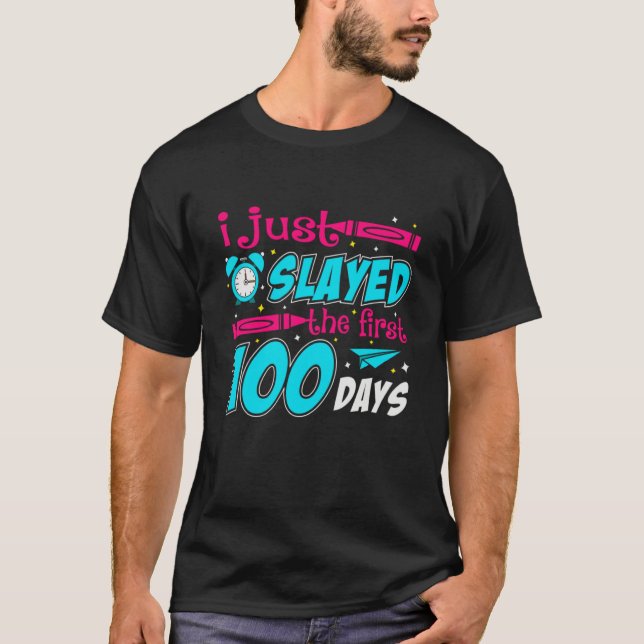 I Just Slayed My First 100 Days Back To School Boy T-Shirt (Front)