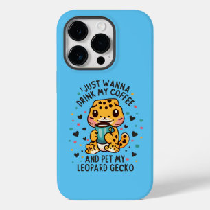 I Just Wanna Drink Coffee and Pet My Leopard Gecko Case-Mate iPhone 14 Pro Case