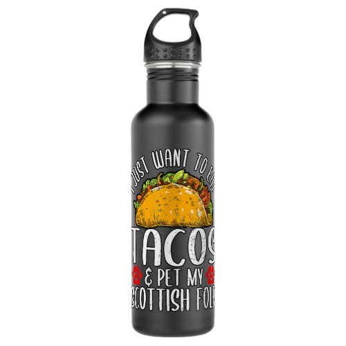 I Just Want Eat Tacos Pet Scottish Fold May 5th  Stainless Steel Water Bottle