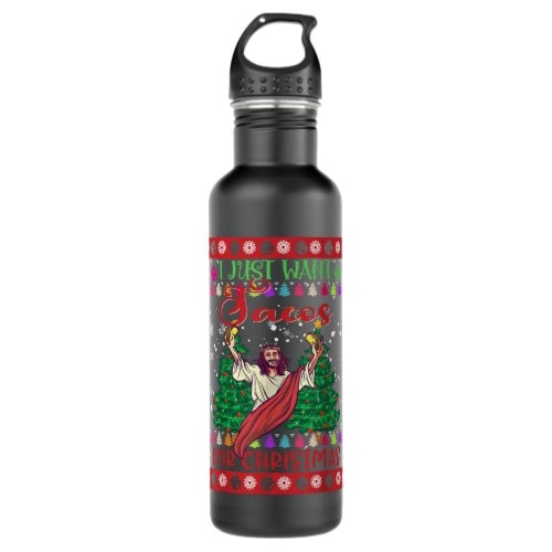 I just Want Tacos for Christmas Xmas  Stainless Steel Water Bottle