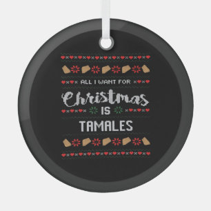 I Just Want To Bake Stuff And Watch Christmas Glass Ornament