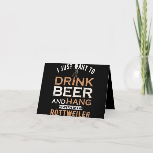 i just want to drink beer and hang with my dog thank you card