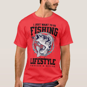 I Just Want To Go Fishing Vintage Funny Fishing T-Shirt