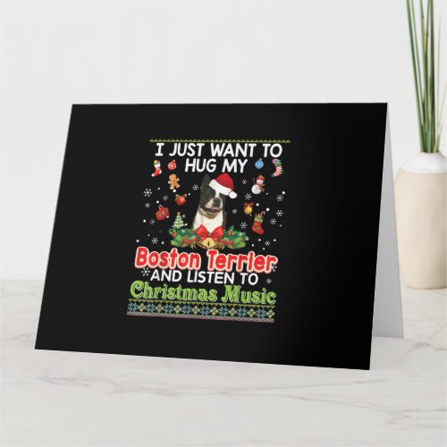 I Just Want To Hug My Boston Terrier Dog Listener Card