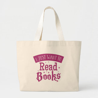 i just want to read books large tote bag