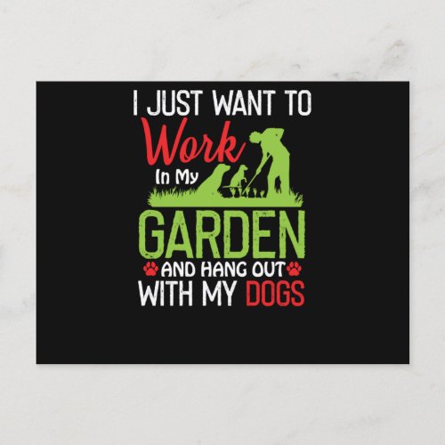 I Just Want To Work In My Garden And Hang Out With Announcement Postcard