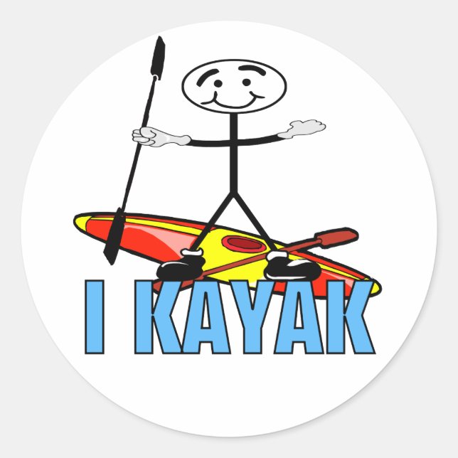 I Kayak Classic Round Sticker (Front)
