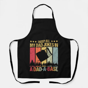 I Keep All My Dad Jokes In A Dad-A-Base Vintage Apron