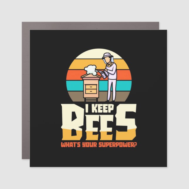 I Keep Bees Car Magnet (Front)
