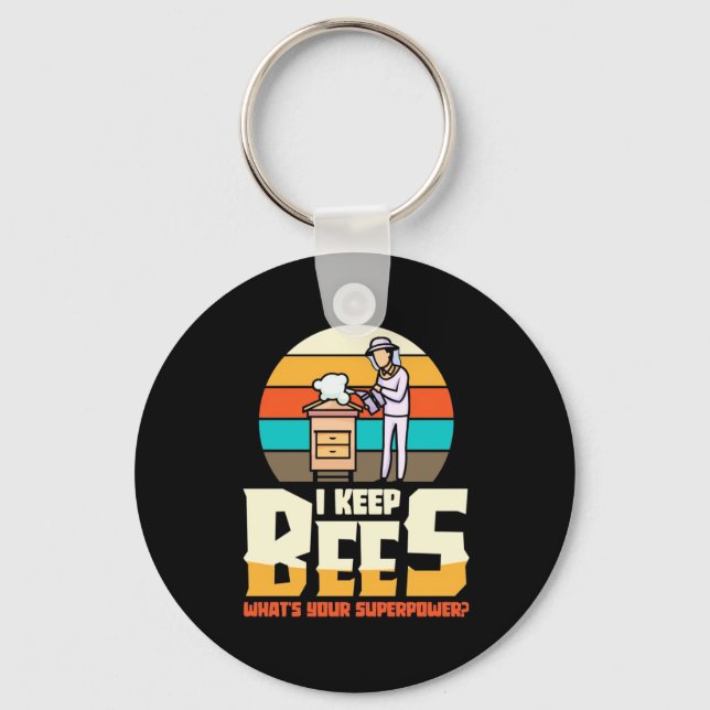 I Keep Bees Keychain (Front)