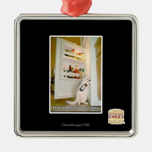 I keepz ur beerz metal ornament (Front)