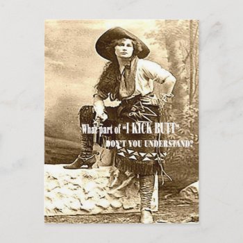 I Kick Butt Western Cowgirl Postcard by BootsandSpurs at Zazzle