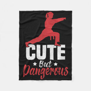 I Kick Like A Girl-karate Kickboxing Girl _1  Fleece Blanket